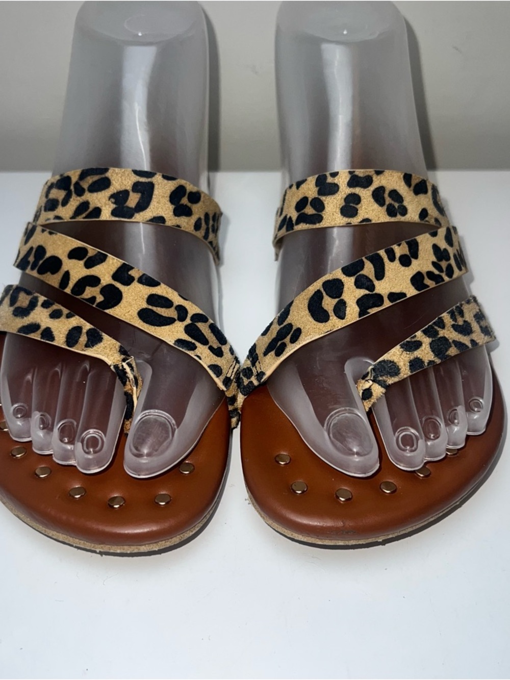 Matt Bernson Leopard Print Strappy Women’s Sandals - Tan/Black